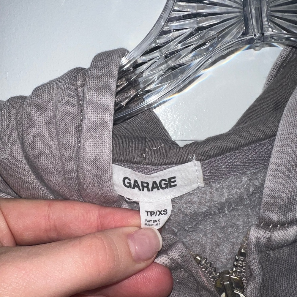 Charcoal, grey cropped hoodie